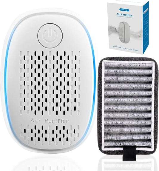 Air Ionizers HEPA Filter/Plug In Air Purifier for Home, Negative Ion Filtration System for Bathroom,Bedroom, Office, Kitchen, Mini Air Cleaner, Portable Air Filter (White) (1)