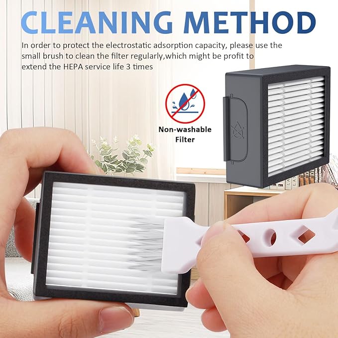 3-pack 4639161 High-Efficiency Filter for iRobot Replacement Parts Vacuum Filter, Roomba e, i & j Series, and Roomba Combo i1+ i3 i3+ i4 i5 and j5 Series