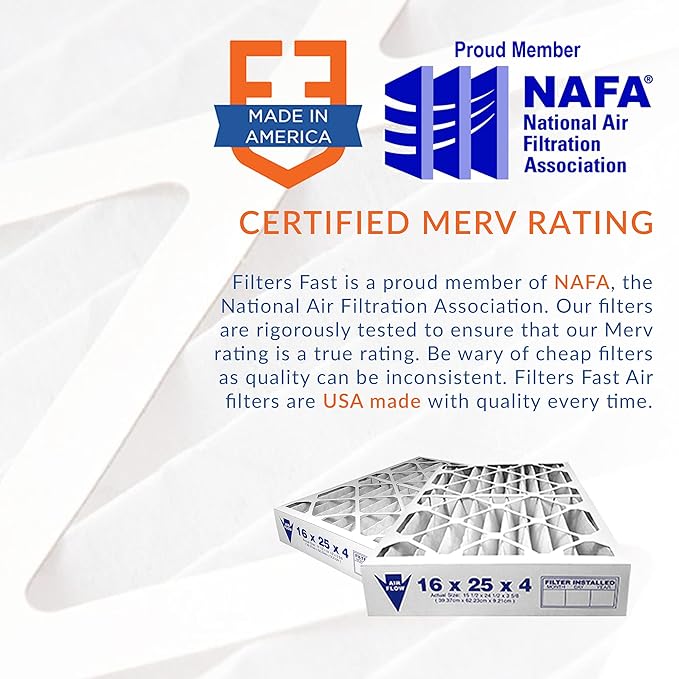 Filters Fast Compatible Replacement for Honeywell 20x25x5 Air Filter MERV 13 FC100A1037 Pleated AC Furnace Air Conditioner Filters Actual Size: 19.87 x 24.875 x 4.375, 2-Pack