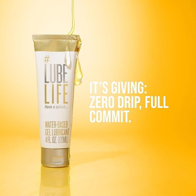 LubeLife Thick Water Based Lube – Gel Personal Lubricant for Men, Women & Couples – Non-Drip Jelly Texture, Toy & Condom Safe, Travel Size, 4 Fl Oz