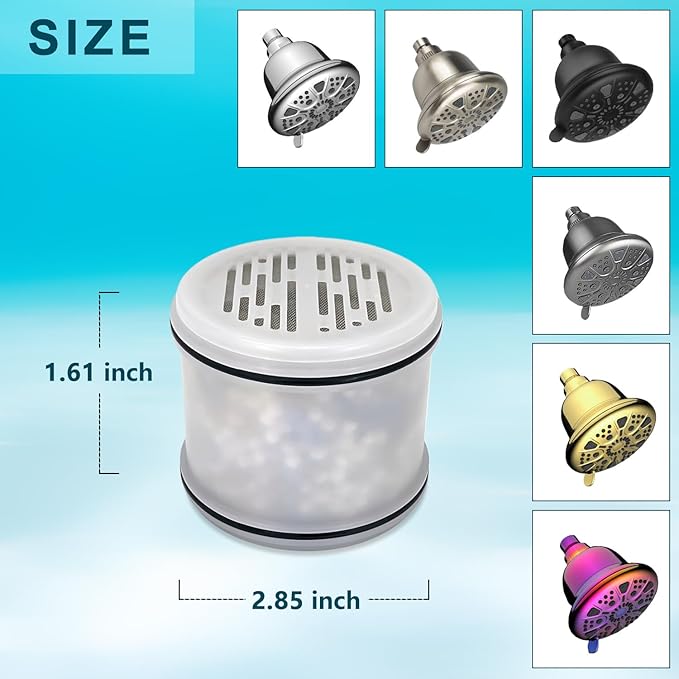 16-stage filter Replacement Fixed Shower Filter Compatible with Cobbe Fixed Filtered Shower heads 2-Pcs