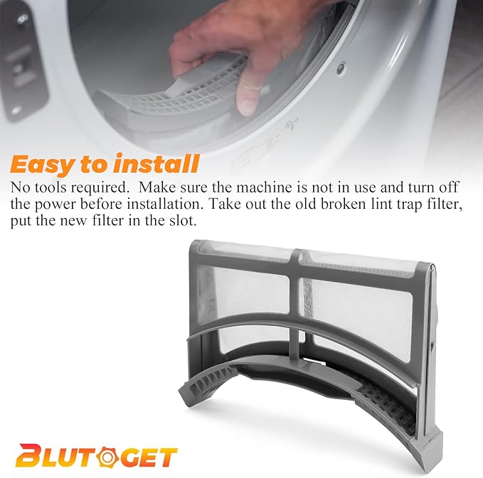 2025 Upgraded DC61-02595A AP4578777 Dryer Lint Filter Case Screen by Blutoget-Dryer lint trap filter Fit for Samsung Dryer-DVE45T6000W, DV42H5200EW/A3, DV42H5000EW/A3,2069505, PS4206799, EAP4206799