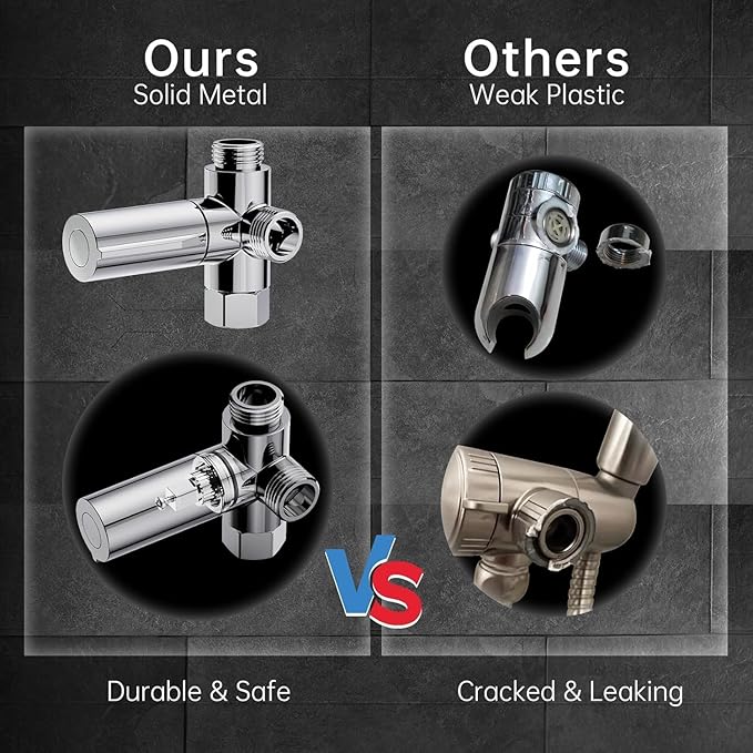 Veken 11.8 Inch Rectangle Rain Shower Head - Shower Heads with 6 Modes Handheld Spray Combo - Wide Rainfall shower with 70" Hose - 1.8gpm Dual Showerhead with Anti-Clog Nozzles - Chrome