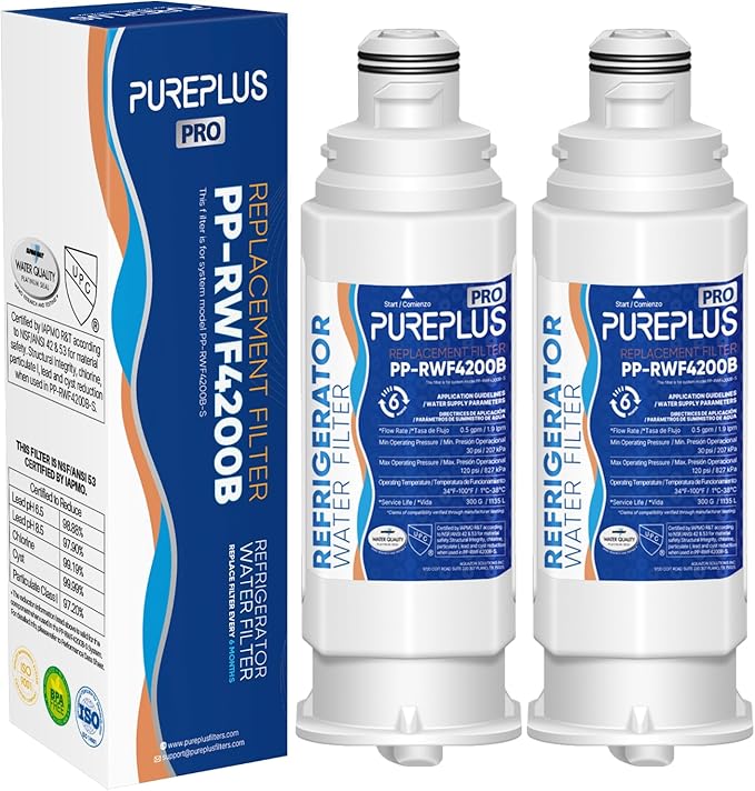 PUREPLUS DA97-17376B NSF 53&42 Certified Water Filter Replacement for Samsung HAF-QIN, HAF-QIN/EXP, DA97-08006C, RF23M8070SG, RF23M8070SR, RF23M8090SG, RF23M8090SR, RF23M8570SR Refrigerator, 2Pack