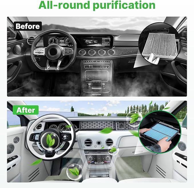 2-Pcs Cabin Air Filter for Subaru Forester 2.5L 2019-2024, WRX 2022-2025 2026 Cabin Filter for Car Replacement for 72880-FL000 Essential Automotive Accessories