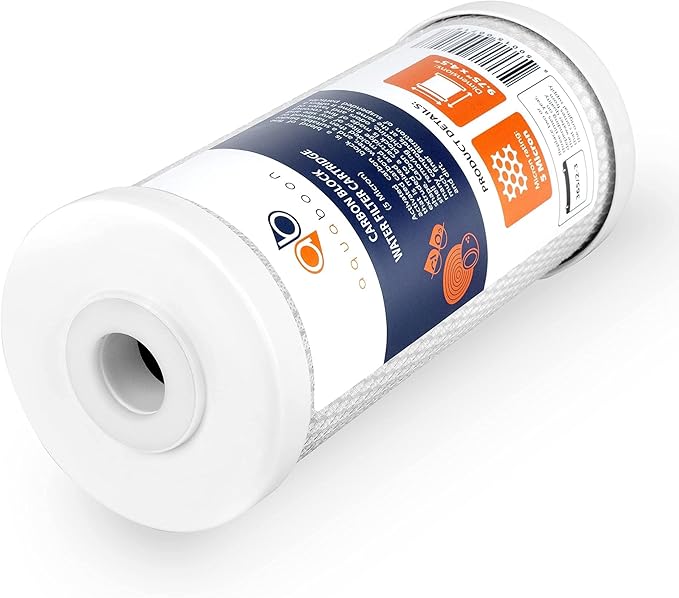 Aquaboon 5 Micron 10 x 4.5 Whole House Water Filters Cartridges Replacement Set of Carbon & Sediment Filters Compatible with FXHTC, DGD-5005, 2 Pack
