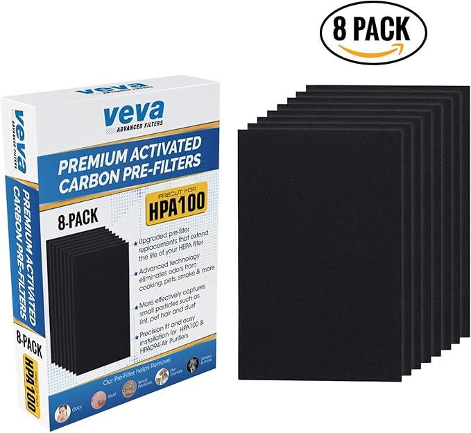 HPA100 Pre-Filters Replacement for Honeywell Air Purifier - 8 Pack - HRF-A100 Filter A Compatible w/ HPA100, 104, 105, 090, 094