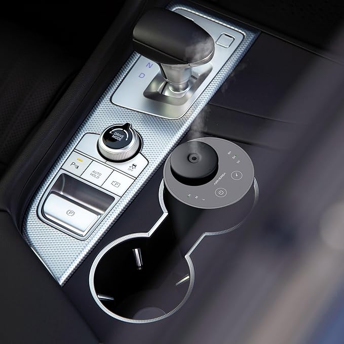 Waterless Essential Oil Diffuser for Home Aromatherapy Scent Diffusers with 1/3/6h Timer Settings or Timer-Off, 3 Mist Levels for Car Room Studio Office, ANX Premium Metal Black 2 Pack