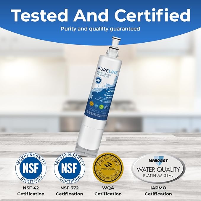 Pureline EDR5RXD1, 4396508 Replacement for Whirlpool 4396508, EDR5RXD1, EveryDrop Filter 5, Refrigerator Water Filter - Reduces Bad Taste & Odor