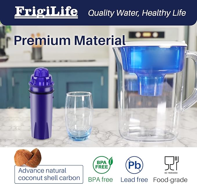 Pitcher Water Filter Replacement with Pur CRF950Z, CRF-950Z, DS-1800Z, PPT700W, CR-1100C, PPT711W, CR-6000C, PPT710W, PPF900Z, Compatible with more PUR Pitchers Dispensers, 6PACK