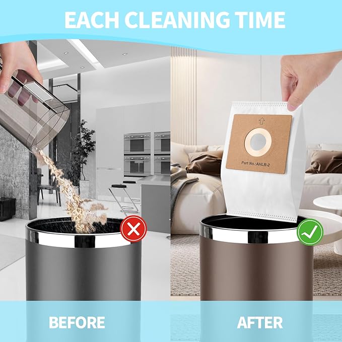 10 Pack Replacement AHLR-2 HEPA Filter Bags for Atrix AHSC-1 Lil' Red Vacuum Cleaner 2-Quart White