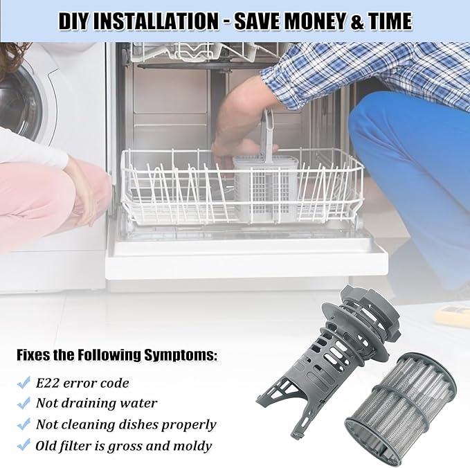 UPGRADED 645038 Dishwasher Drain Mesh Filter - 00645038 Dishwasher Filter Replacement 00651097
