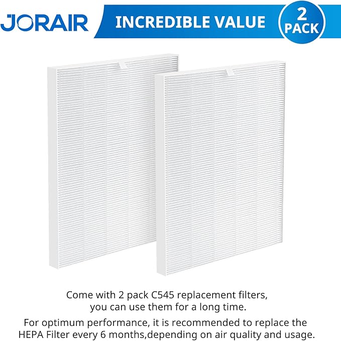2 Pack C545 HEPA Replacement Filter S Compatible with Winix C545 Air Puri-fier, Replaces for Winix Filter S 1712-0096-00
