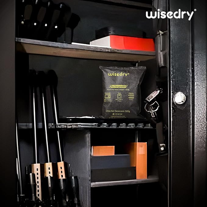 wisedry 10 x 500 Grams [11 lbs] Rechargeable Silica Gel Car Dehumidifier, Microwave Fast Reactivated Desiccant Packets Large for Gun Safe Closet Basement Garage Storage Moisture Absorber Bag Reusable