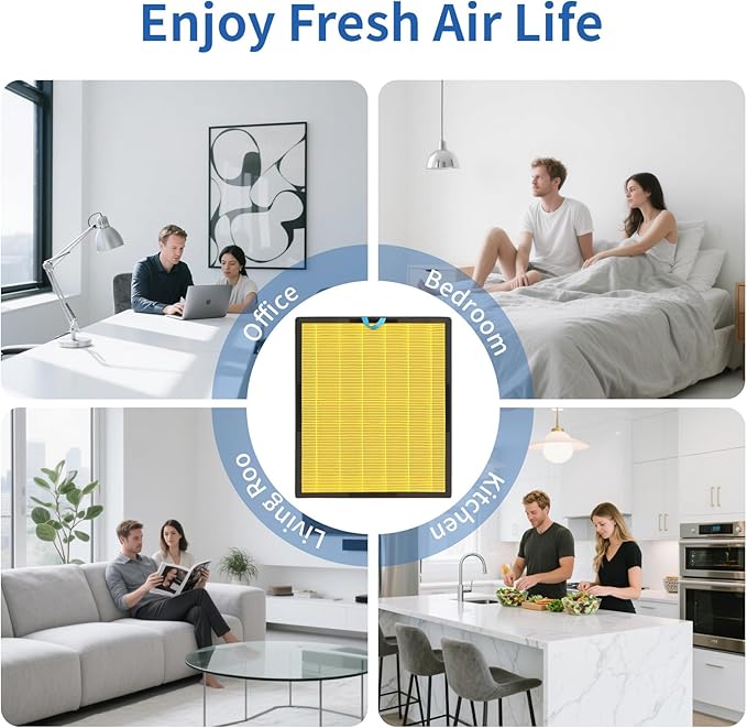 Vital 200S Pet Care Replacement Filter for LEVOIT Vital 200S & 200S-P Air Purifier, 2 Pack H13 Activated Carbon Filter, Compatible with Vital 200S-RF (LRF-V201-WUS),Yellow