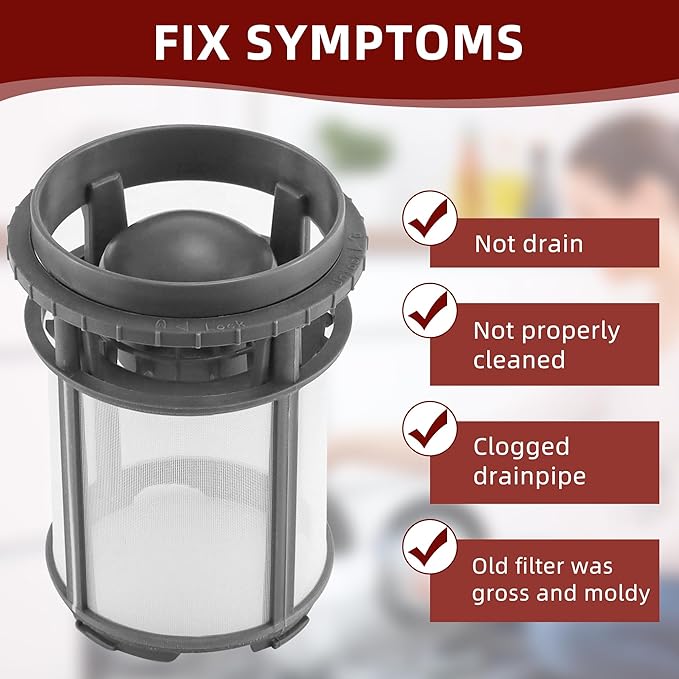 Upgraded W10872845 Dishwasher Pump Filter Cup Replacement Fits for Whirl-pool Ken-more Ama-na Kitchen-iad Dishwasher Parts Filter, Replaces 8579307 W10056425 W10056426 W10142911 by AMI PARTS