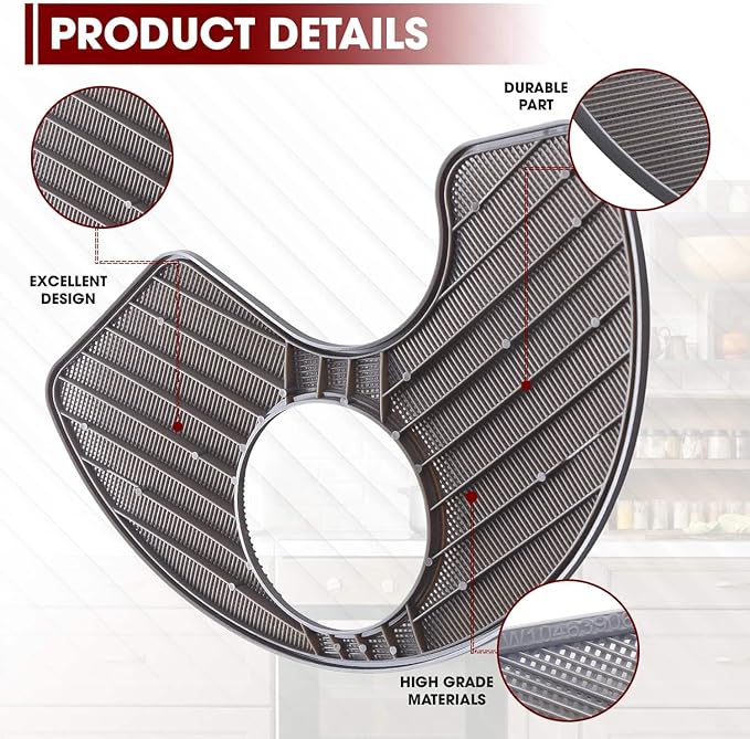WPW10463906 Dishwasher Screen Filter by Seentech- Works with Whirl-pool, Ken-more, Kitchen-Aid; Replaces part numbers: AP6021820, W10195360, W10463906