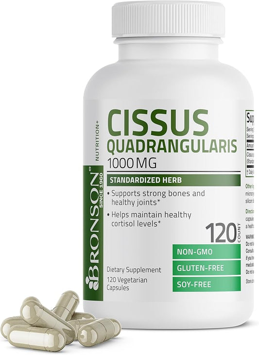 Bronson Cissus Quadrangularis Extract 1000 mg Capsules - Strong Bones & Healthy Joints - Non-GMO, 120 Vegetarian Capsules