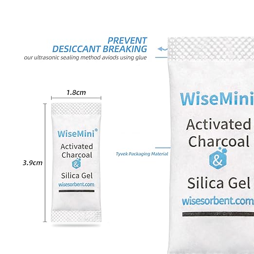 2000Pcs 0.5g Desiccant Deodorizer Sachet, High Absorption Capacity for Moisture & Odor, Food Safe Silica Gel & Coconut Shell Activated Carbon Packs for Storage