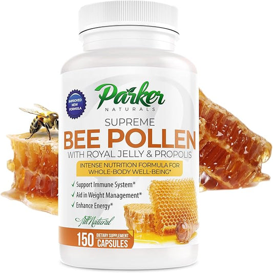 Supreme Bee Pollen Capsules, 3520 mg Royal Jelly, Bee Pollen, and Bee Propolis Capsules, Natural Bee Pollen Supplement for Adults, 150 Capsules