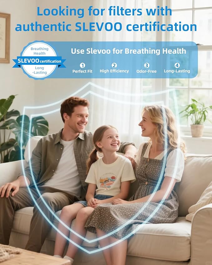 SLEVOO Air Purifier for Home Bedroom up to 1015 ft², Allergies Pet Hair, 3-in-1 Filter with hepa Air Purifier, Ultra Quiet 24 DB Sleep Mode,Aromatherapy,clean for Allergies,Pollutants,Smoke (black)