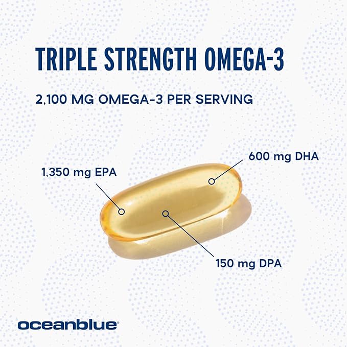 Oceanblue Omega-3 2100 Advanced Duo – Triple Strength Fish Oil with EPA, DHA, DPA – 120ct Minis + 60ct Softgels – Heart & Brain Support – Orange Flavor 2 Pack