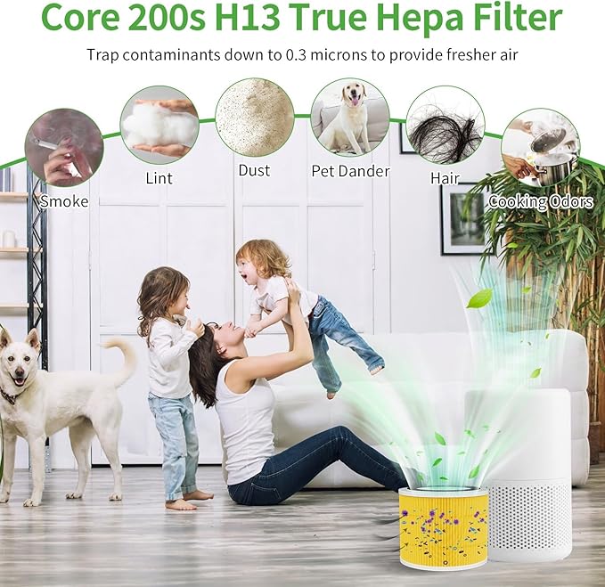 Core 200s Pet Care Replacement Filter Fit for LEVOIT, 3-in-1 True HEPA 13 Active Cabon Pre-Filters Compatible with LEVOIT 200 S Air Purifier, Core 200S-RF Filters Replacement 1 Pack