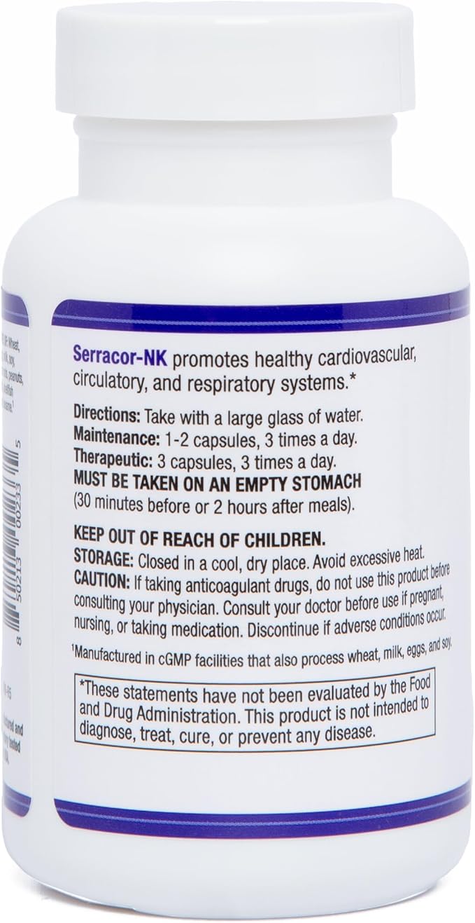 AST Enzymes Serracor-NK –Proteolytic Systemic Enzyme Formula – Contains Acid-Resistant Serrapeptase and Acid-Resistant Nattokinase – 90 Vegetarian Capsules