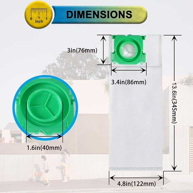 15 PACK 5093AM Vacuum Filter Bags for Sebo C/G/X Series, 300/350 Mechanical, 370 Comfort Upright Vacuum Cleaner & Windsor Sensor S12 S15 XP12 XP15 XP18 SR12 SR15 SR18 Versamatic Plus