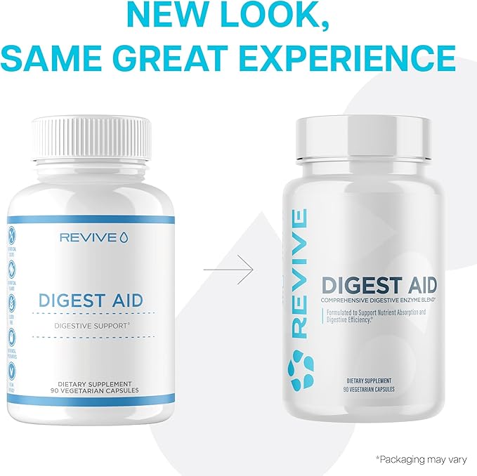 Revive MD Digest Aid, Digestive Support Supplement for Men & Women - Comprehensive Digestive Enzyme Blend with Probiotics & Prebiotics for Gut Health & Healthy Digestion - 90 Capsules