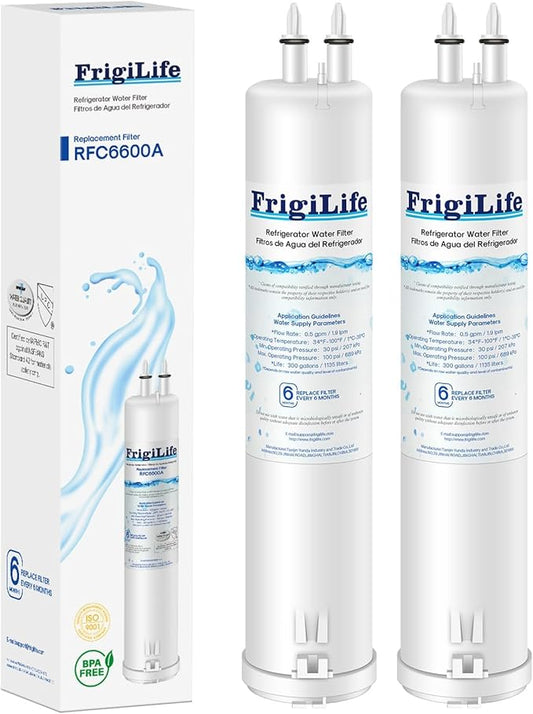 RFC6600A Refrigerator Water Filter Compatible with EDR3RXD1, Everydrop Filter 3, 4396841, 4396710, Kenmore 46-9083, 46-9030, 9030, 9083, KAD3RXD1, WHR3RXD1, 2PACK