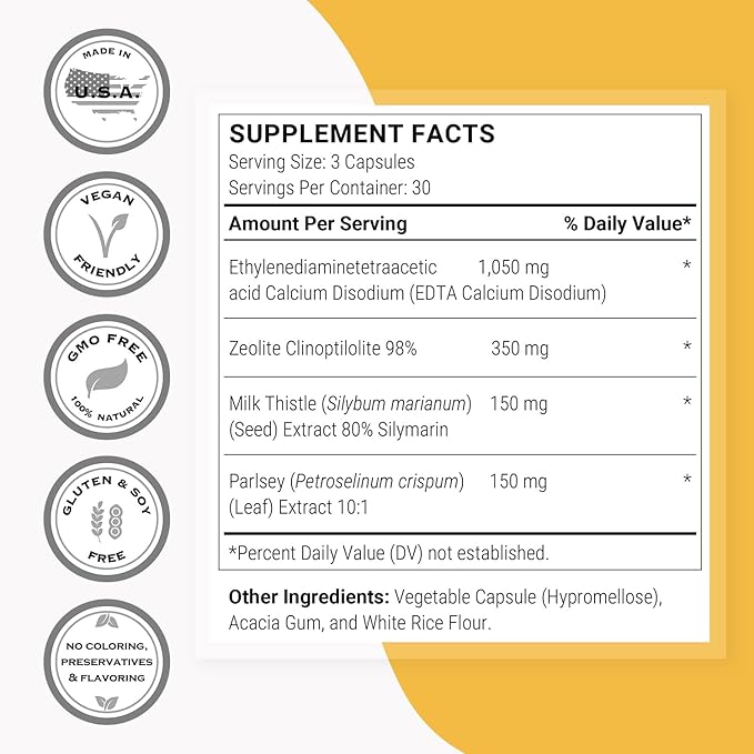 Supersmart - EDTA Zeolite 98% (Advanced Formula) - with Milk Thistle & Parsley - High Potency Supplement | Made in USA | Non-GMO & Gluten Free - 90 Vegetarian Capsules
