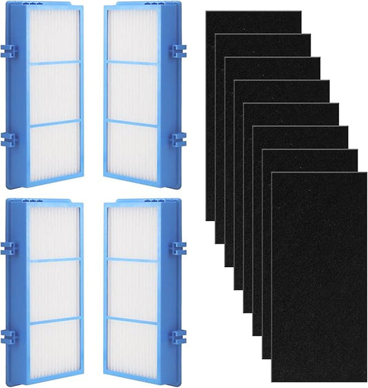 Improvedhand HAPF30AT Filter Replacement Compatible with Holmes AER1 Type Total Air Purifier, Fit for Holmes HAP242B-U HAPF30AT, 4 HEPA Filters and 8 Carbon Pre-Filters