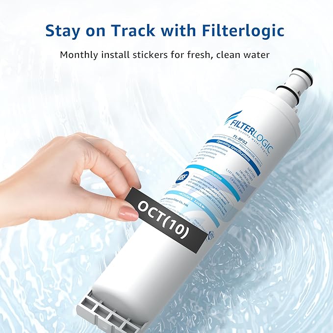 Filterlogic 4396508 Refrigerator Water Filter, Replacement for Whirlpool EDR5RXD1, EveryDrop Filter 5, PUR W10186668, NLC240V, 4396510, 4396508P, 4392857, WF-4396508, Pack of 3