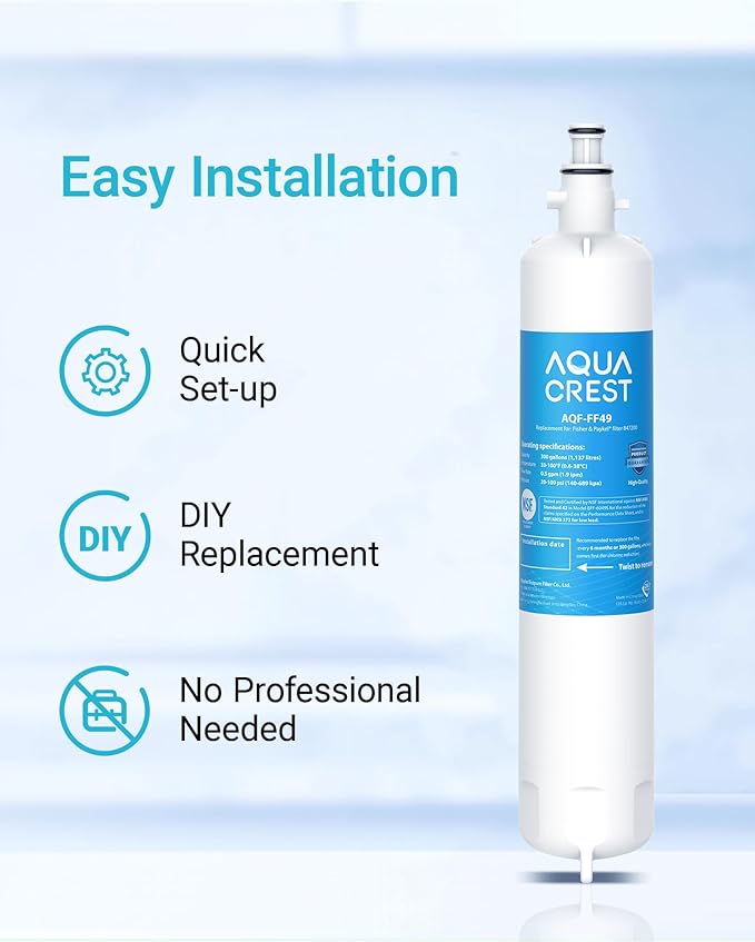 AQUA CREST 847200 Refrigerator Water Filter Replacement for Fisher & Paykel 847200, Fisher & Paykel Refrigerator Model Number E522, E422, E402