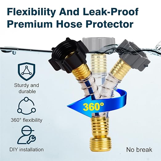 2 Pack RV Inline Water Filter with Hose Protector, NSF Certified, Reduces Chlorine, Odor, Bad Taste and Sediment in Drinking Water, Ideal for RV's Campers, Travel Trailers and Boats