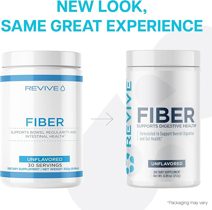 Revive MD Fiber Supplement for Digestive & Gut Health - 5g of Dietary Fiber Supports a Healthy Digestive System with Psyllium Husk & More - 30 Servings, Unflavored