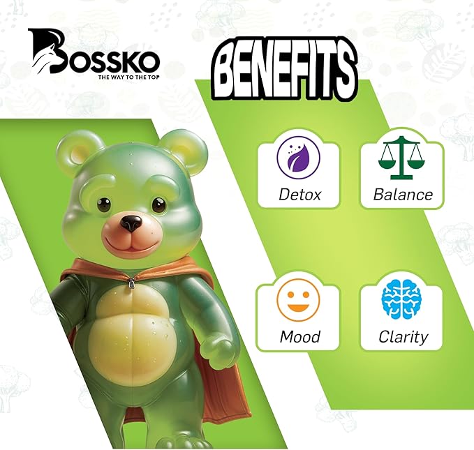Bossko Sulforaphane Gummies with Omega-3 – Broccoli Sprout Extract, EPA/DHA & Antioxidants – Cellular Health & Mood Support – 90 Vegan Gummies – Mixed Berry Flavors – Sugar-Free