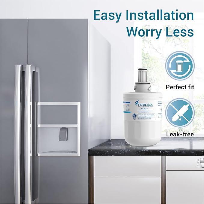 Filterlogic DA29-00003G Refrigerator Water Filter, Replacement for Samsung DA29-00003B, RSG257AARS, RFG237AARS, HAFCU1, RFG297AARS, RS22HDHPNSR, WSS-1, 2 Filters