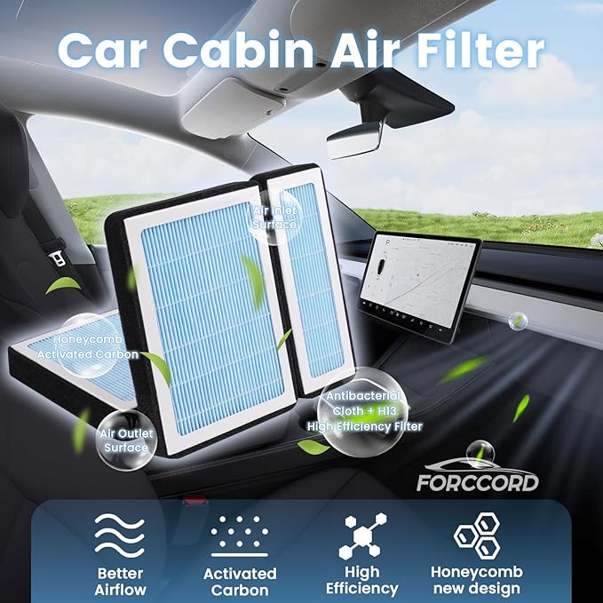 2-Pack HEPA Cabin Air Filter Fits for Mazda CX-9 Toyota RAV4 Corolla Camry Highlander Lexus RX350 Activated Carbon Cabin Filter Replacement CF12157 Car Accessories