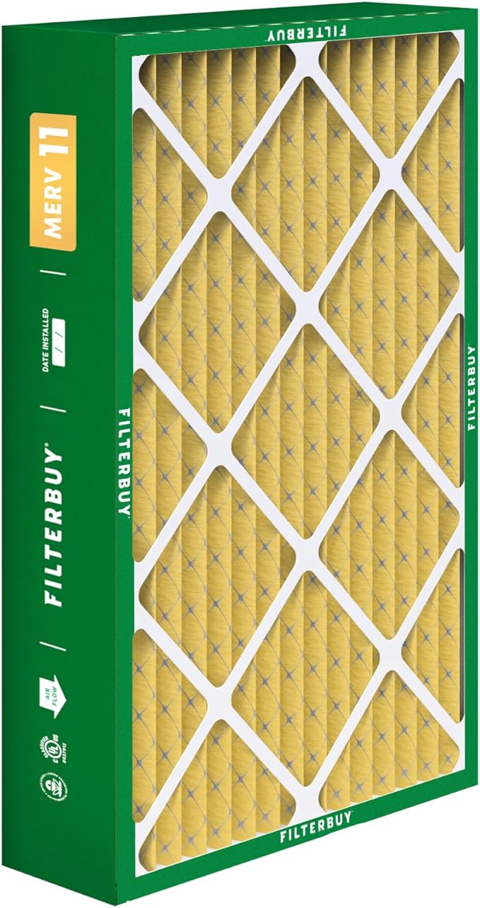 Filterbuy 15.75x27.63x3.50 Air Filter MERV 11 (MPR 1200) Allergen Defense Replacement (3-Pack), Pleated HVAC AC Furnace Filters for Aprilaire Space-Gard 104/2140 (Actual Size: 15.69 x 27.56 x 3.50)