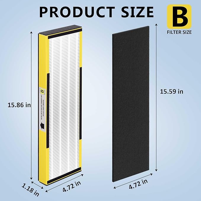 4 Pack FLT4825 HEPA Replacement Filter B Compatible with Germ-Guardian Purifiers AC4825, AC4825E, AC4300, AC4800, AC4900, AC4850, 4 Pack H13 True HEPA Filters and 6 Activated Carbon Pre-Filters.