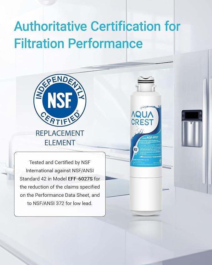 AQUA CREST DA29-00020B Replacement for Samsung HAF-CIN/EXP, DA29-00020B-1, RF28HMEDBSR, RF263BEAESR, RF4287HARS, HAF-CIN, DA97-08006A-1, RF28K9380SR, RF28HFEDTSR, Refrigerator Water Filter, 3 Filters