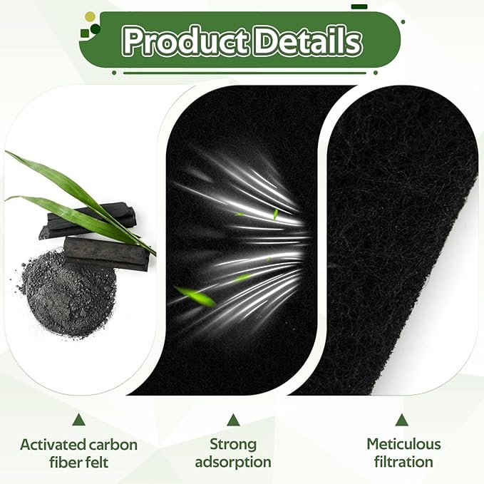 15 Pack Ceiling Fan Air Filters for Blades, Fan Blade Air Purifier Pads, Fan Filters for Ceiling Fan Blades, Reusable Carbon Filter Pad for Home Bedroom Living Room (Thickness 0.4 inch)