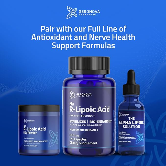 Bio-Enhanced R-Lipoic Acid, 600 mg Capsules - 2 Month Supply - Stabilized R Alpha Lipoic Acid with Enhanced Absorption - R Lipoic Acid Supplement - 120 Count