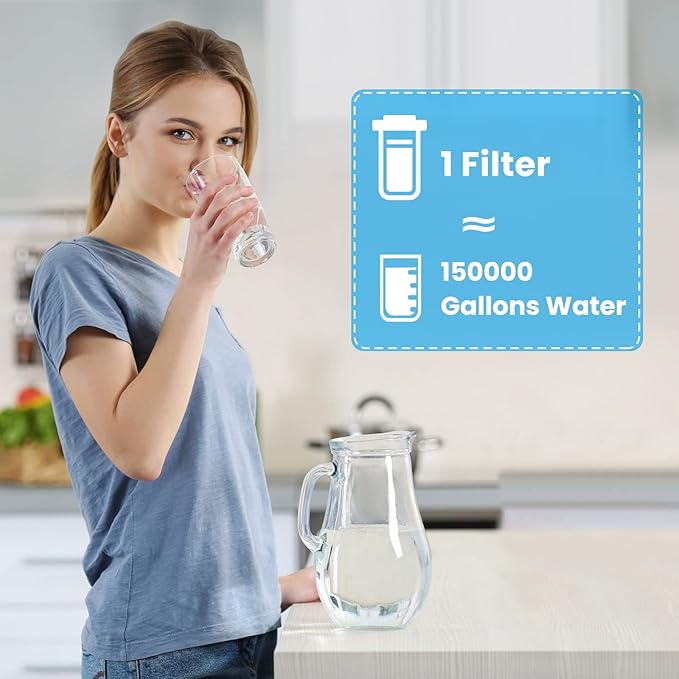 Brightify 10"x2.5" 5 Micron Carbon Water Filter, Whole House Carbon CTO Water Filter Cartridge Replacement Fits Culligan D-10A, P5-D, DuPont WFPFC8002, SCWH-5, GE FXWTC, Whirlpool WHCF-WHWC, 6 Pack