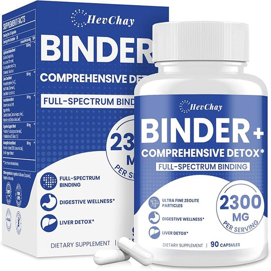 2300 MG Detox Binder Supplement – 17-in-1 Detox Binder, Activated Charcoal, Zeolite, Bentonite Clay – Liver & Gut Detox Cleanse, Toxin Flush, Digestive, Max Absorption, 90 Vegan Capsules