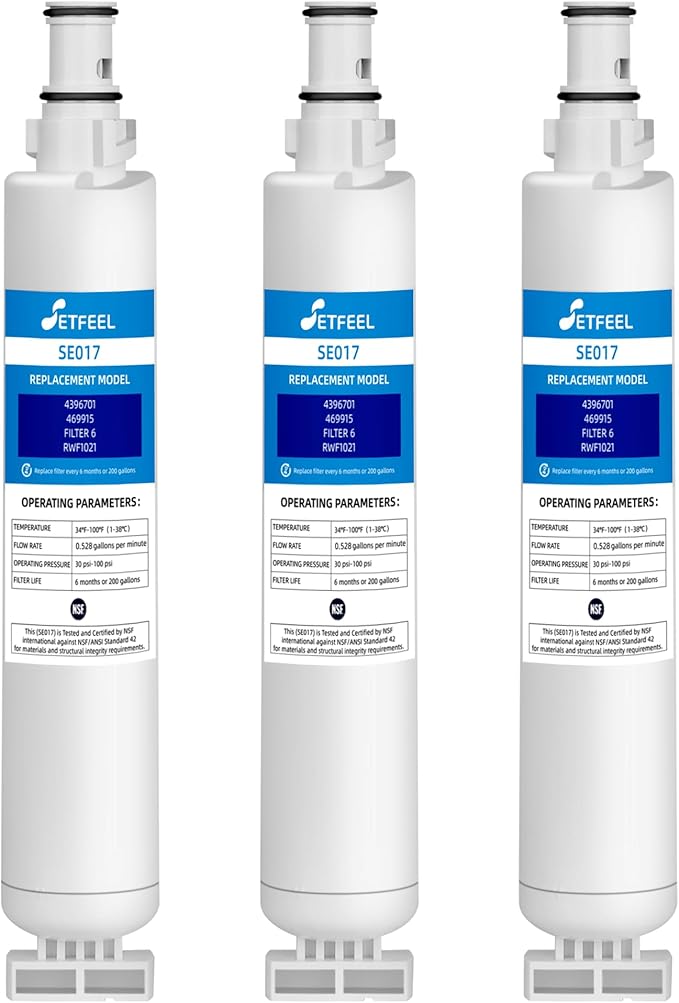 9915 Water Filter Replacement for EDR6D1 4396701, Compatible with Kenmore 9915, 46-9915, 469915, Filter 6, 4396702, LC200V, L200V, WFL200, EFF-6001A Water Filter 3-Pack