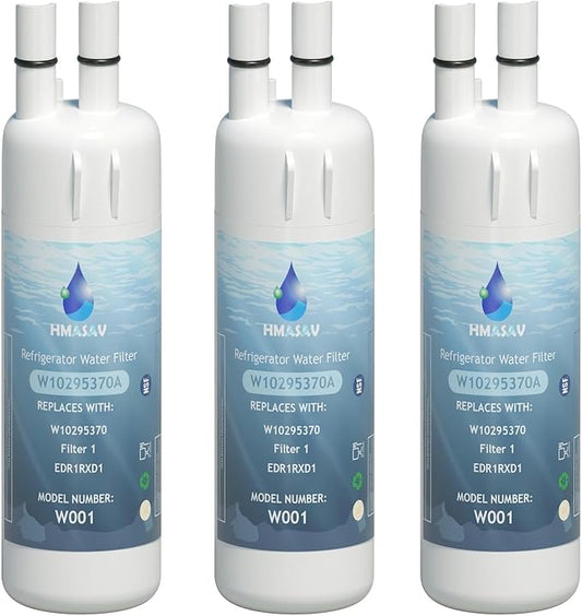 W10295370A Water Filter Replacement, Compatible with Whirlpool EDR1RXD1, Everydrop Filter 1, EDR1RXD1B, W10295370, WHR1RXD1, KAD1RXD1, P4RFKB2, P8RFWB2L, 46-9930, 46-9081 3PACK