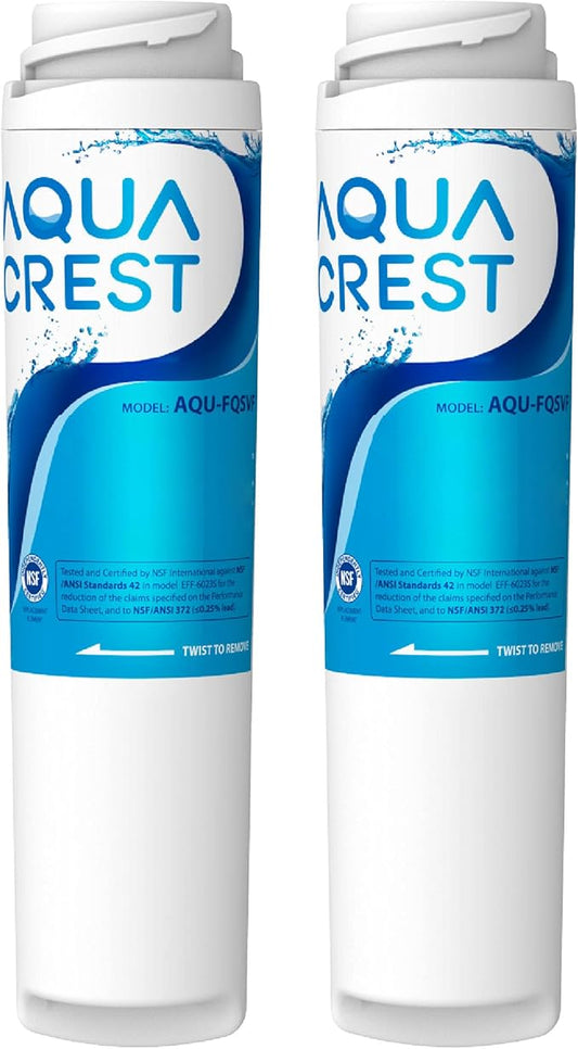 AQUACREST FQSVF FQSVN Under Sink Water Filter, Replacement for GE FQSVF, FQSVN, FQSLF, GXSV65R, NSF 42 Certified (2 Pack), Model No.AQU-FF23-VF, Package May Vary